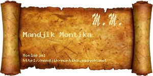 Mandjik Montika névjegykártya